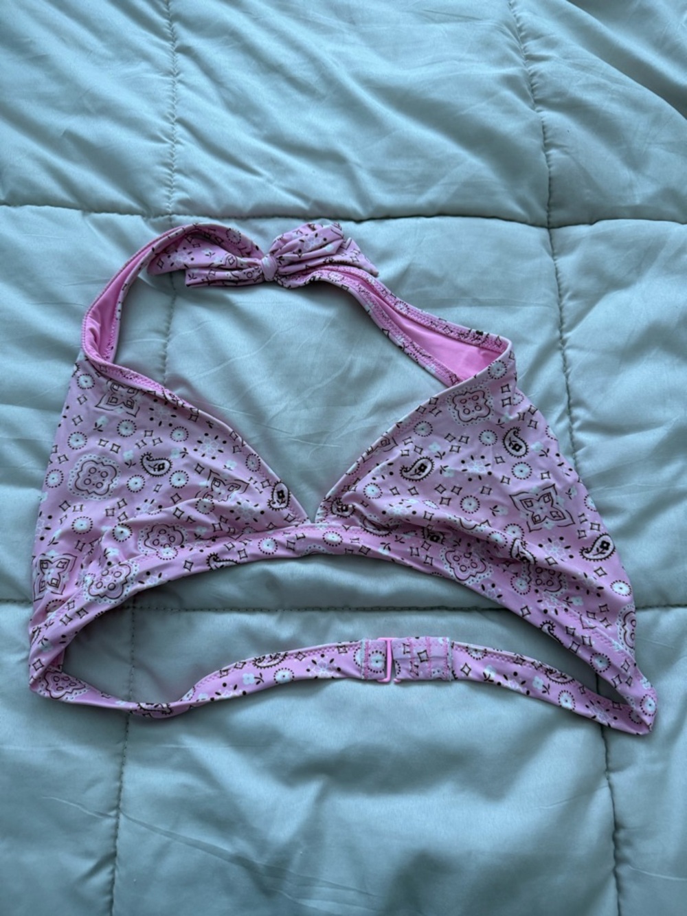aerie Pink Bandana Halter Bikini Top